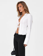 BRIELLE SHIRT - WHITE : IVORY