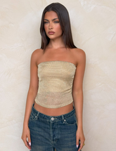 HARRIETT TUBE TOP - GOLD