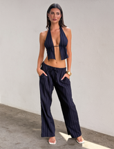 LAINEY PANT - NAVY PINSTRIPE