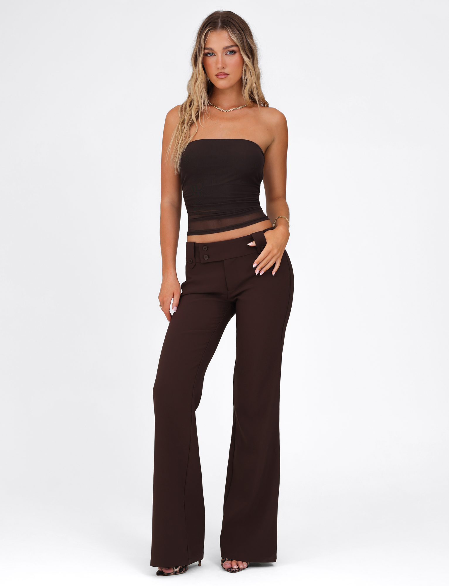 HARRIETT TUBE TOP - BROWN : CHOCOLATE