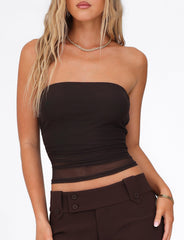 HARRIETT TUBE TOP - BROWN : CHOCOLATE