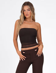 HARRIETT TUBE TOP - BROWN : CHOCOLATE