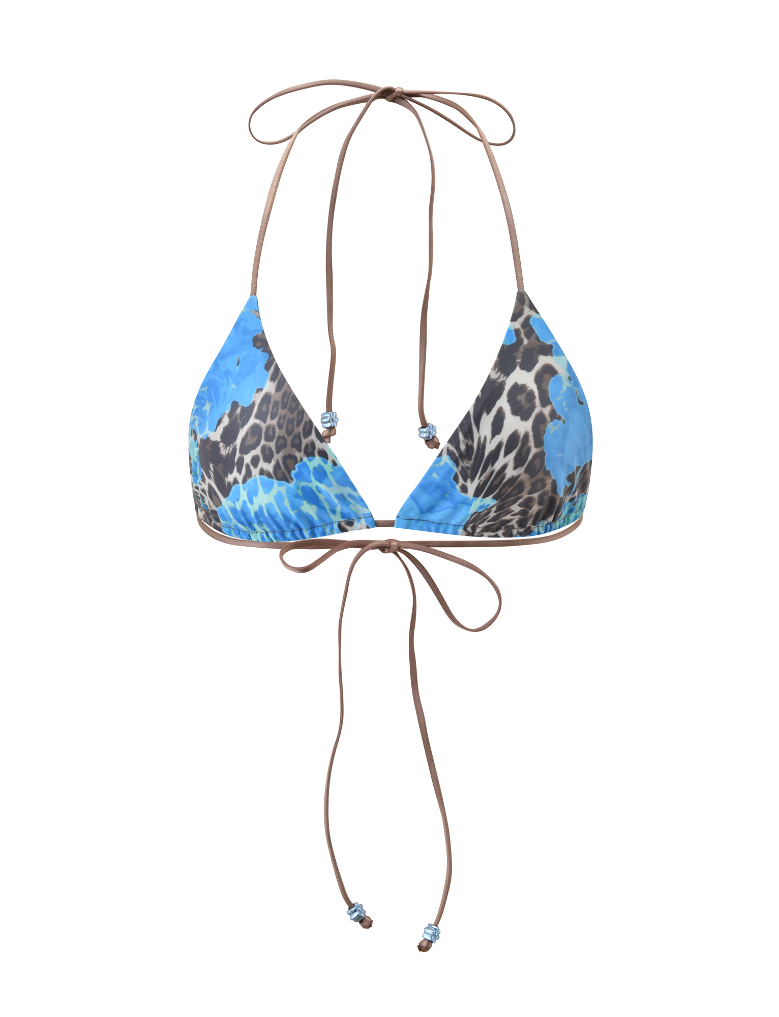 AVE BIKINI TOP - BLUE LEOPARD
