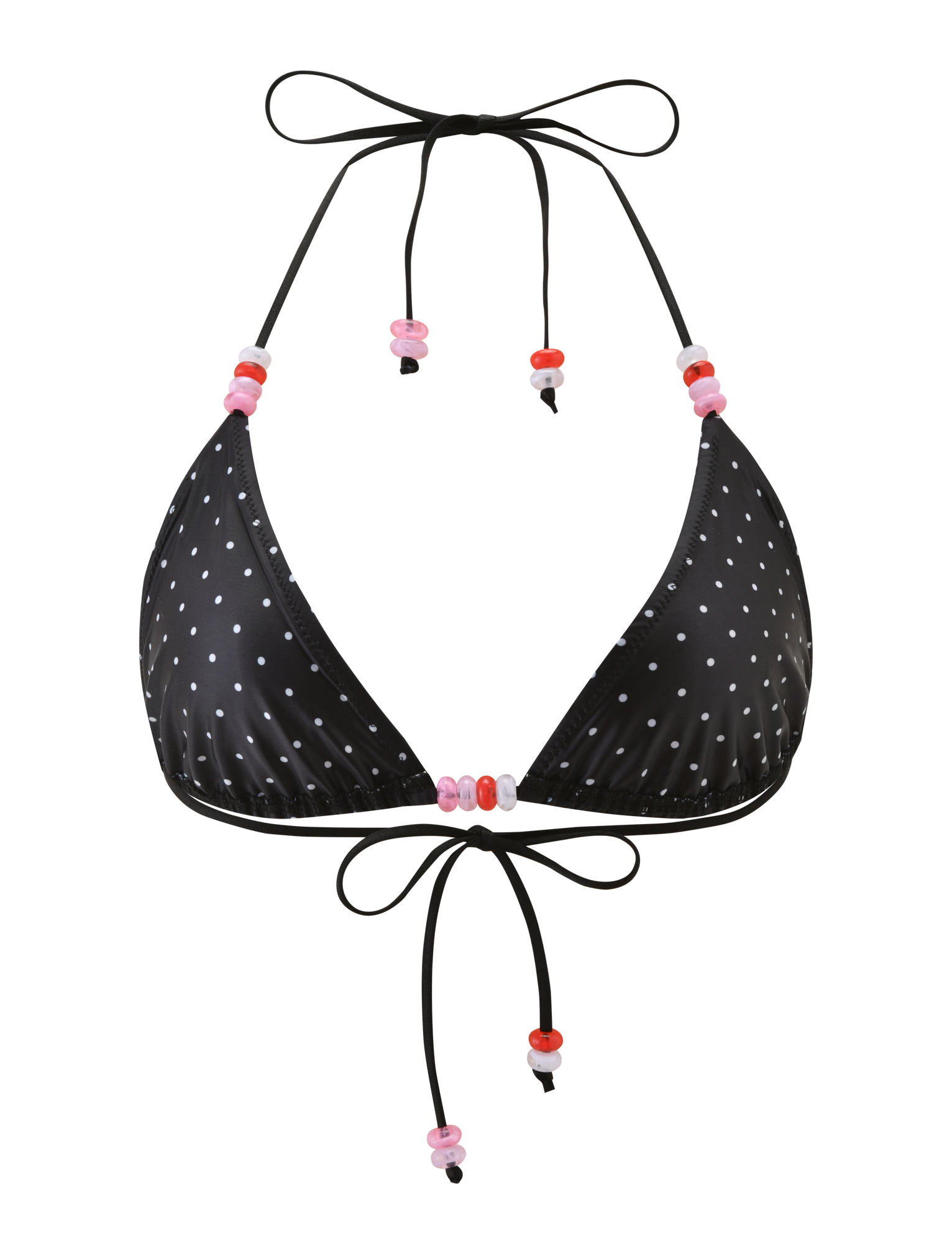 FINLEA BIKINI TOP - POLKA DOT BLACK CREAM