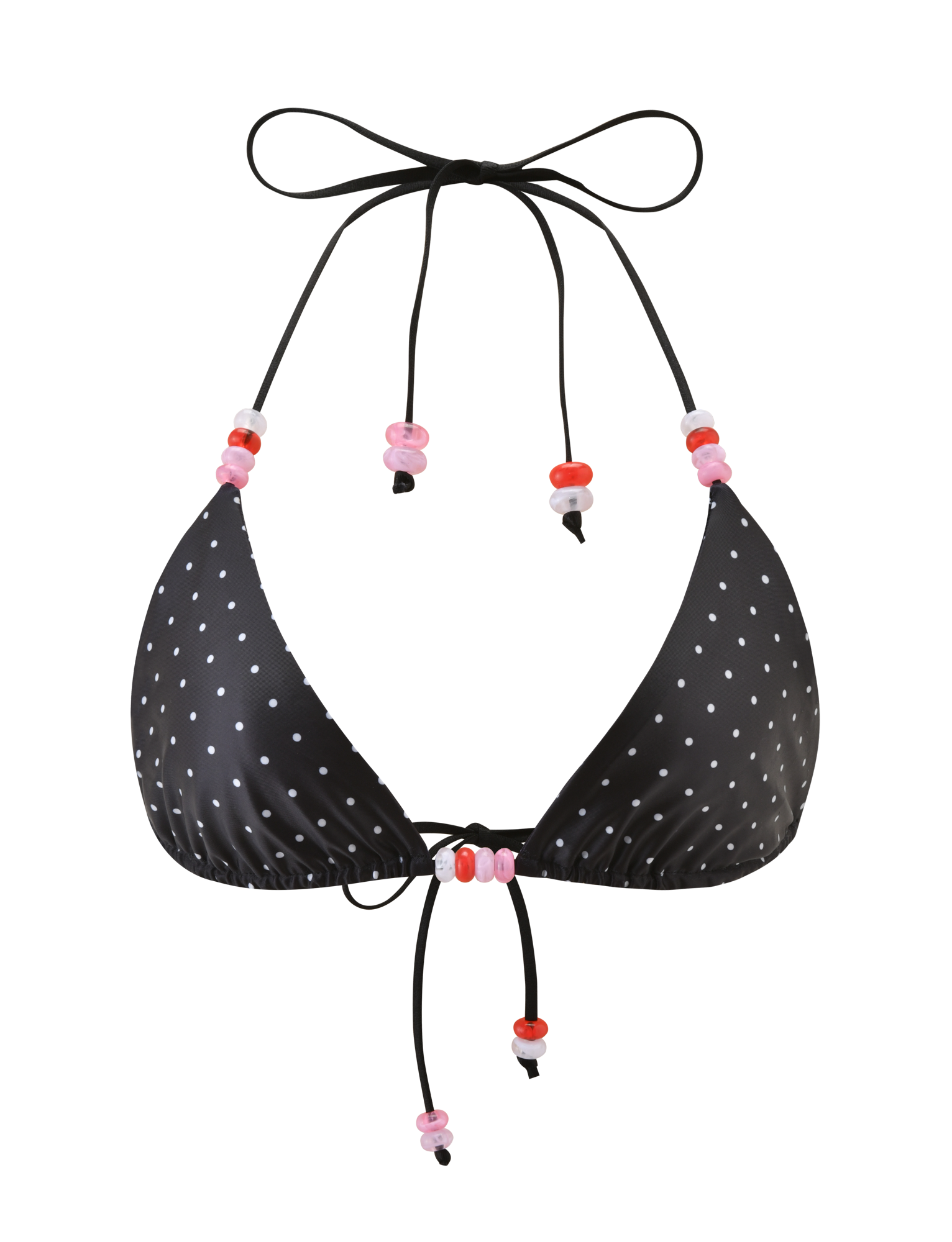 FINLEA BIKINI TOP - POLKA DOT BLACK CREAM