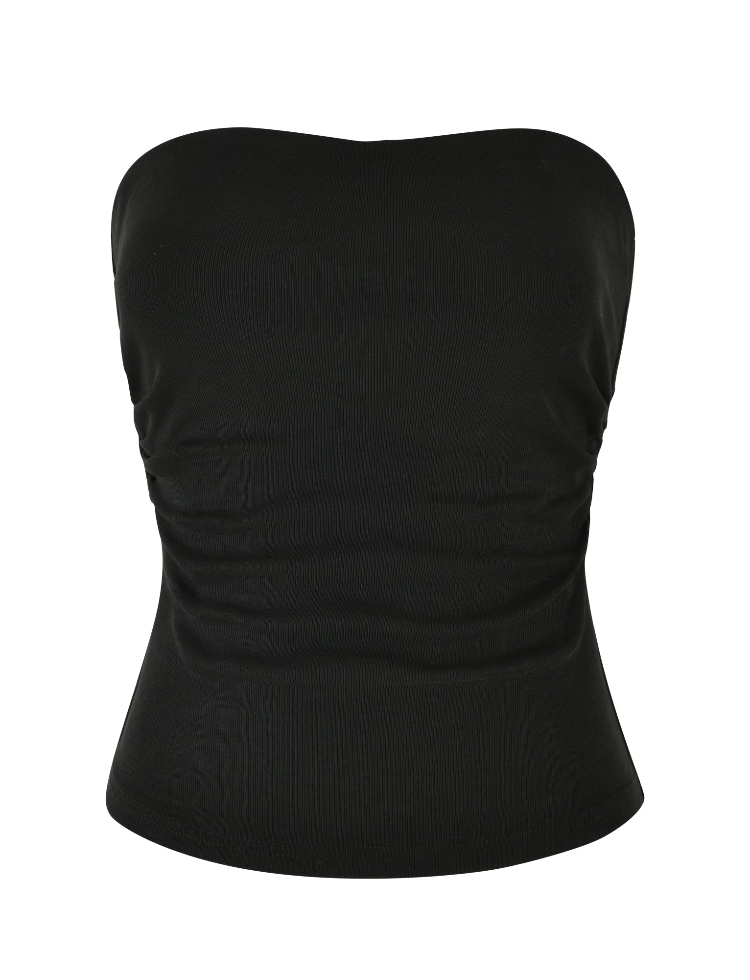 HARRIETT RIB TUBE TOP - BLACK