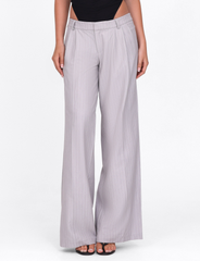 AMBERLY SUIT PANT - GREY : PINSTRIPE : GREY PINSTRIPE