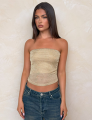 HARRIETT TUBE TOP - GOLD