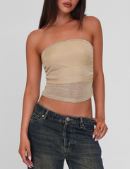 HARRIETT TUBE TOP - GOLD