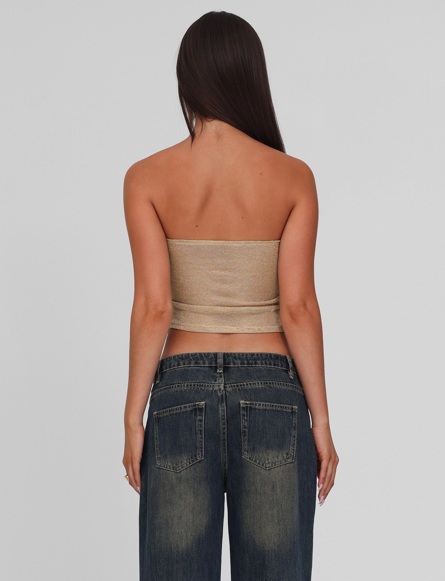 HARRIETT TUBE TOP - GOLD