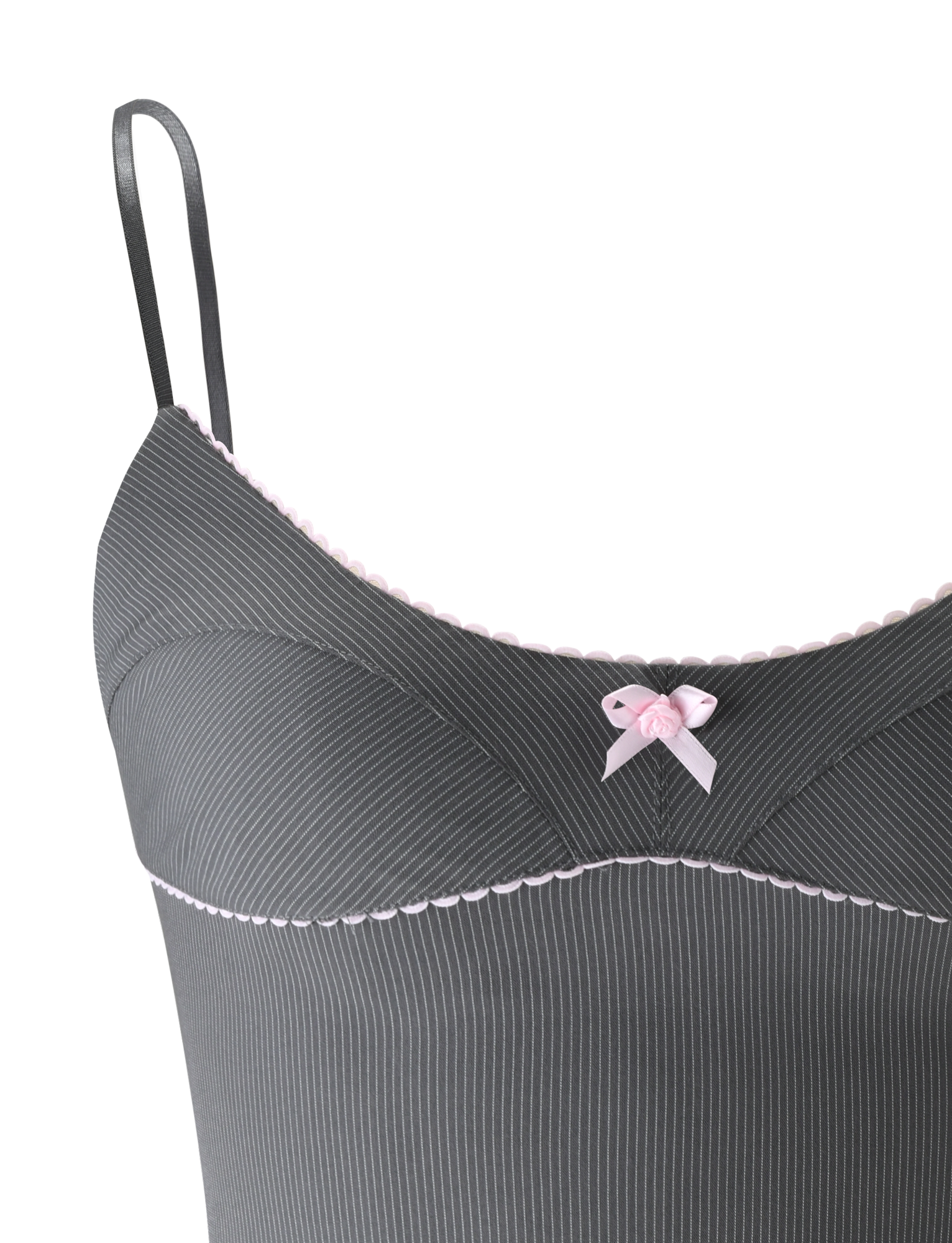 EMORY TOP - GREY PINSTRIPE