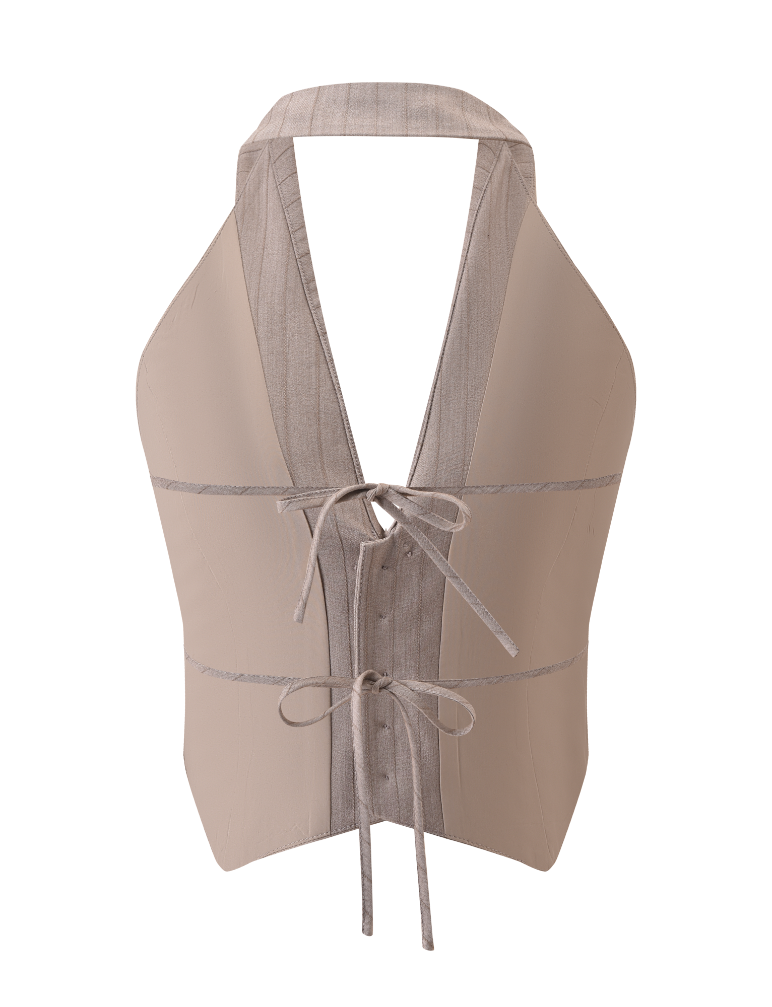 FEDRA VEST - TAN PINSTRIPE