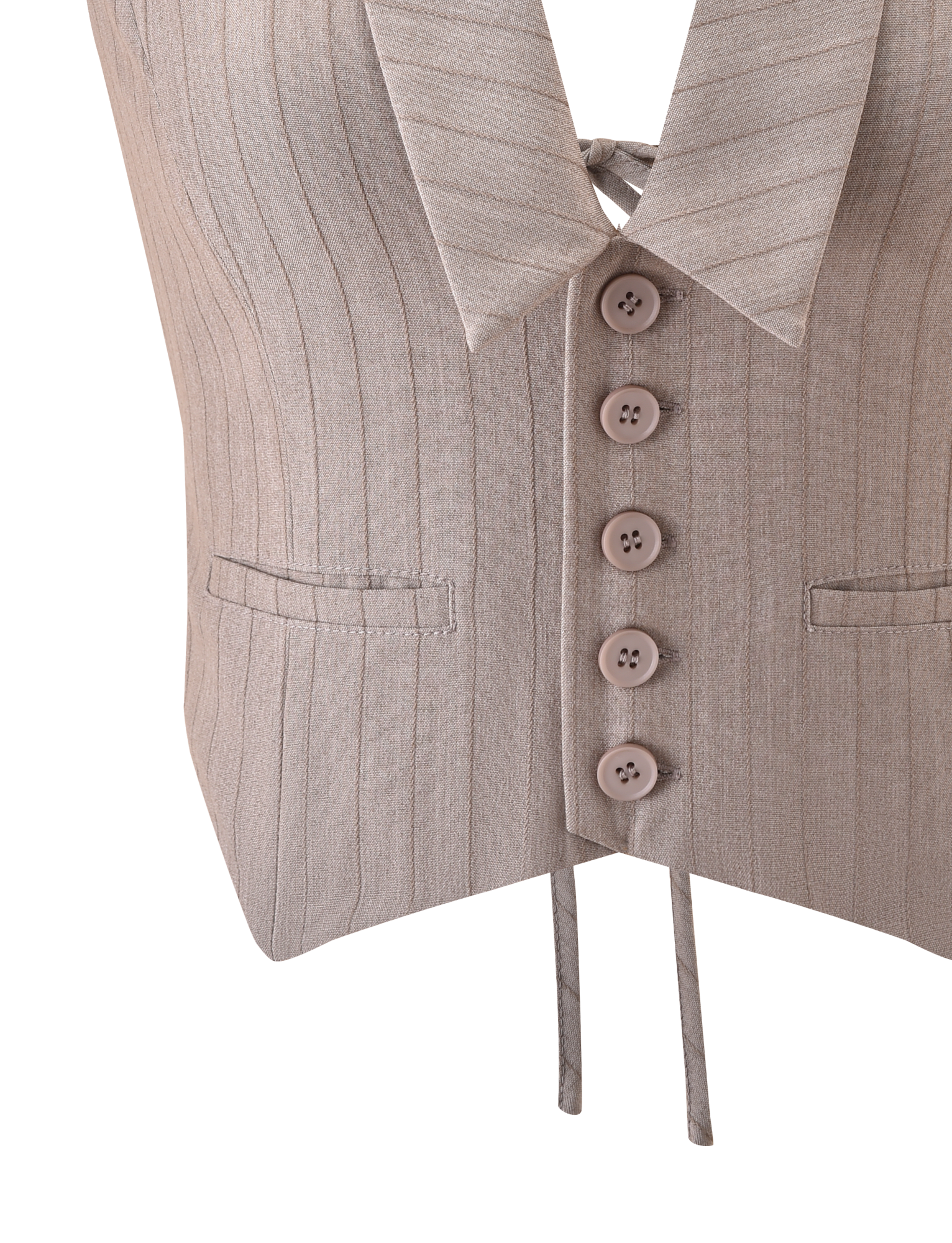 FEDRA VEST - TAN PINSTRIPE