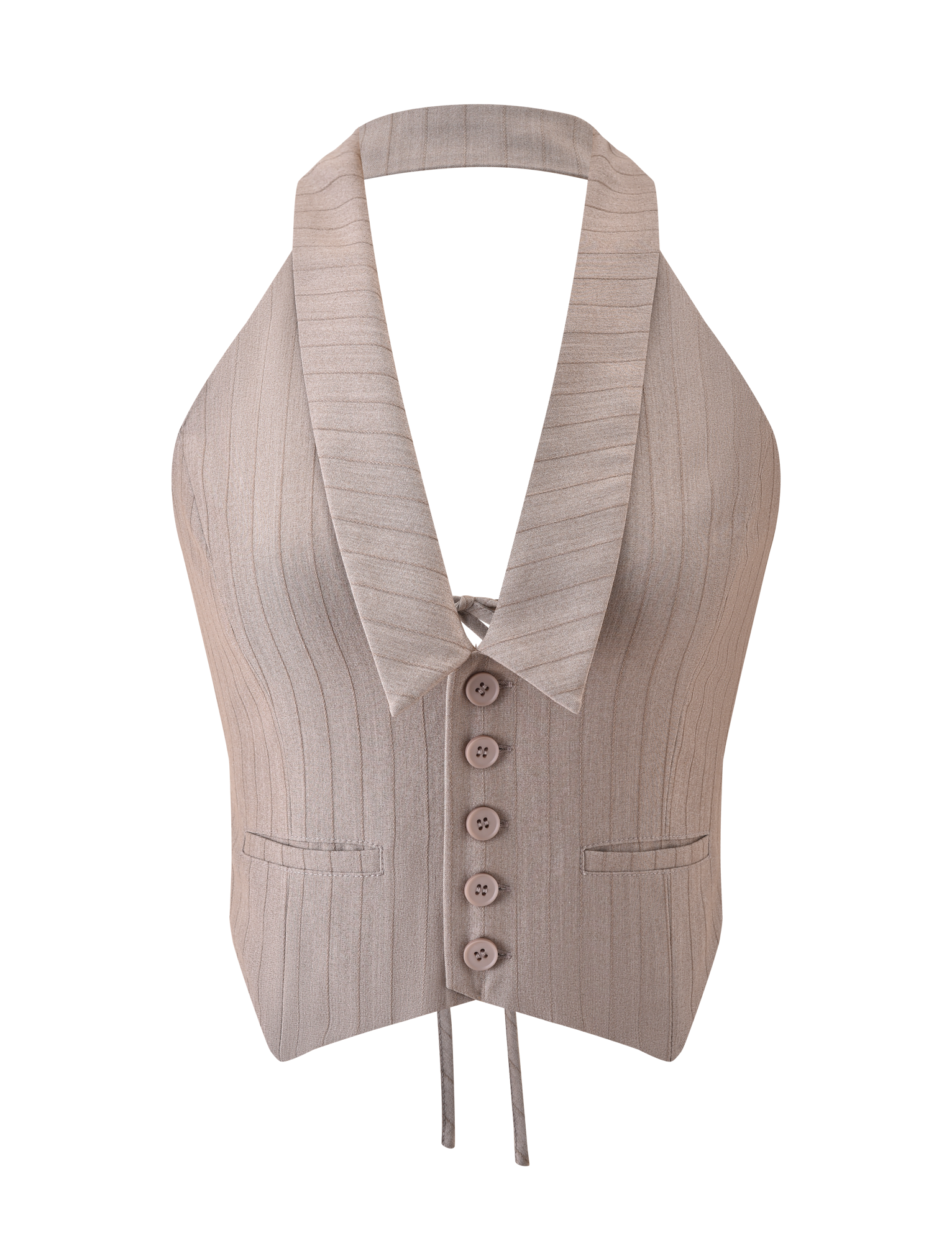FEDRA VEST - TAN PINSTRIPE