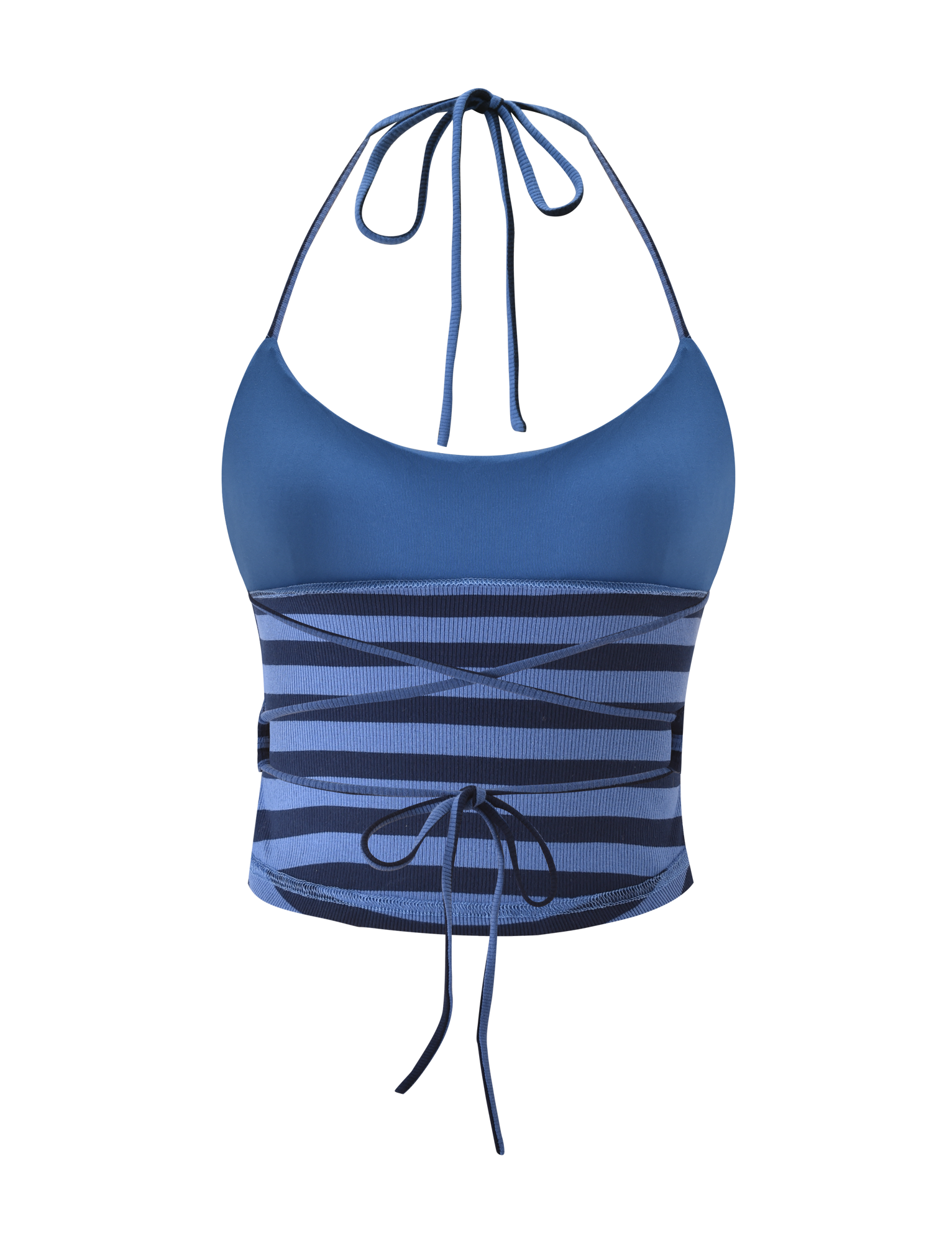 CERYS RIB TOP - BLUE NAVY STRIPE