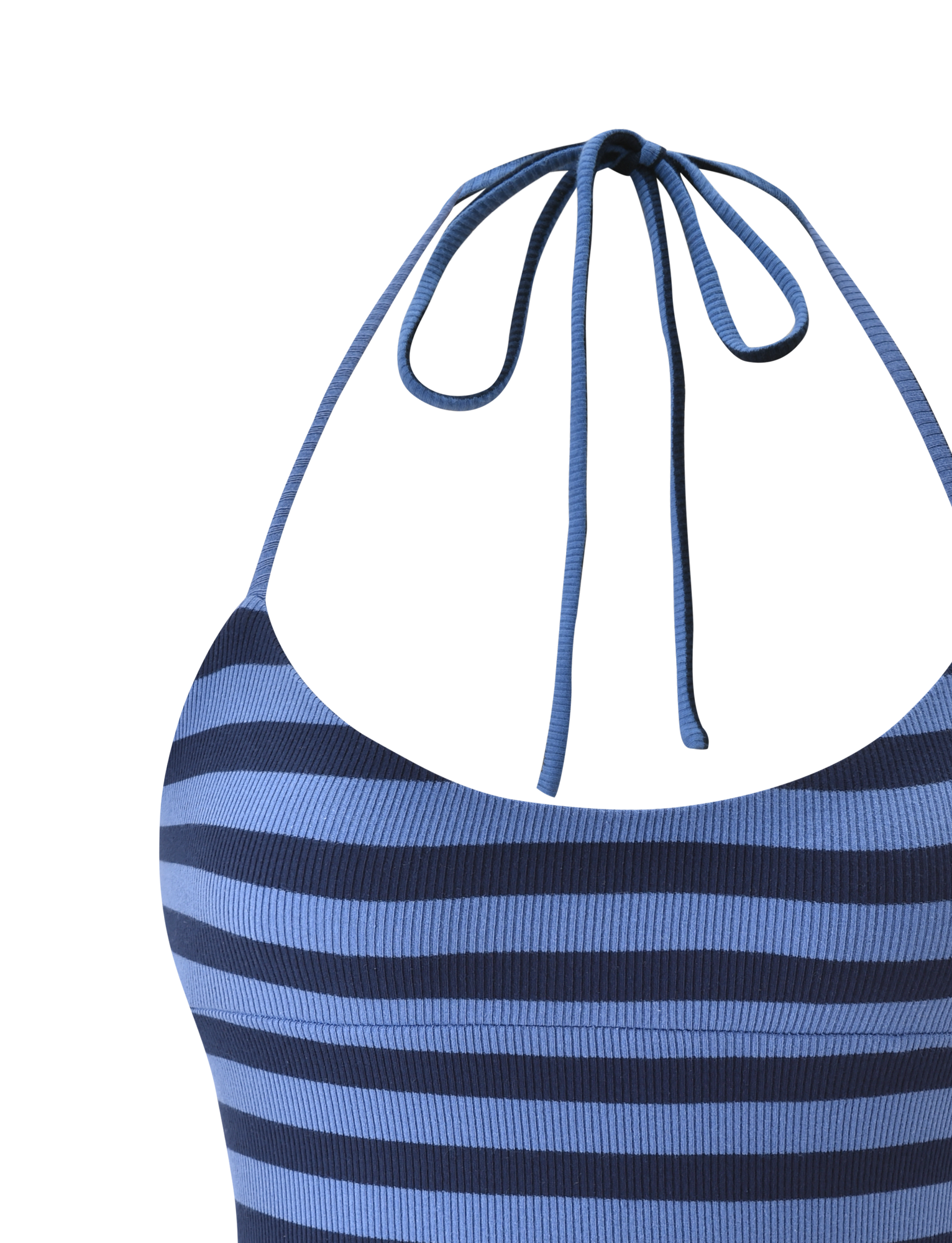 CERYS RIB TOP - BLUE NAVY STRIPE