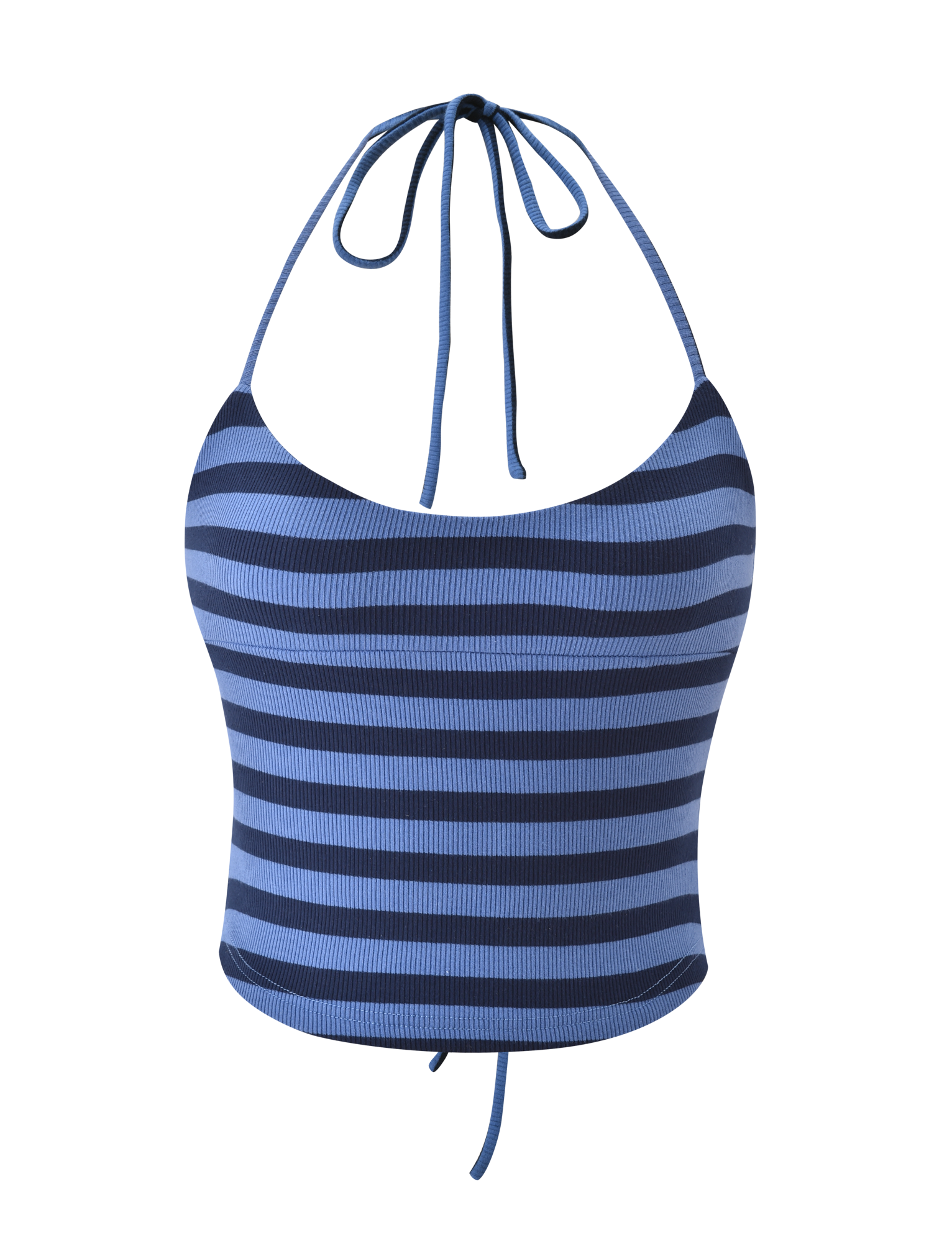 CERYS RIB TOP - BLUE NAVY STRIPE