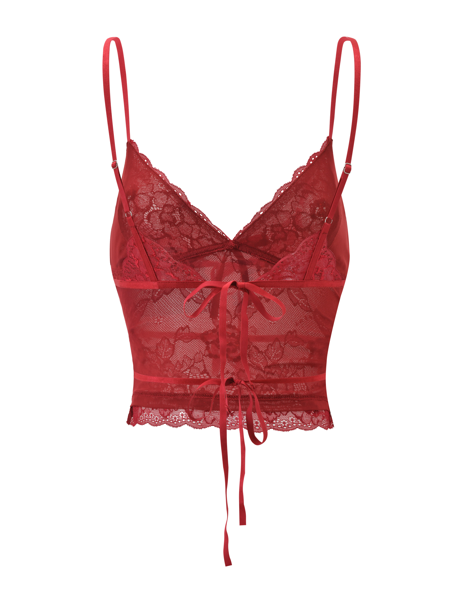 KIRRA BEADED SEQUIN LACE TOP - RED