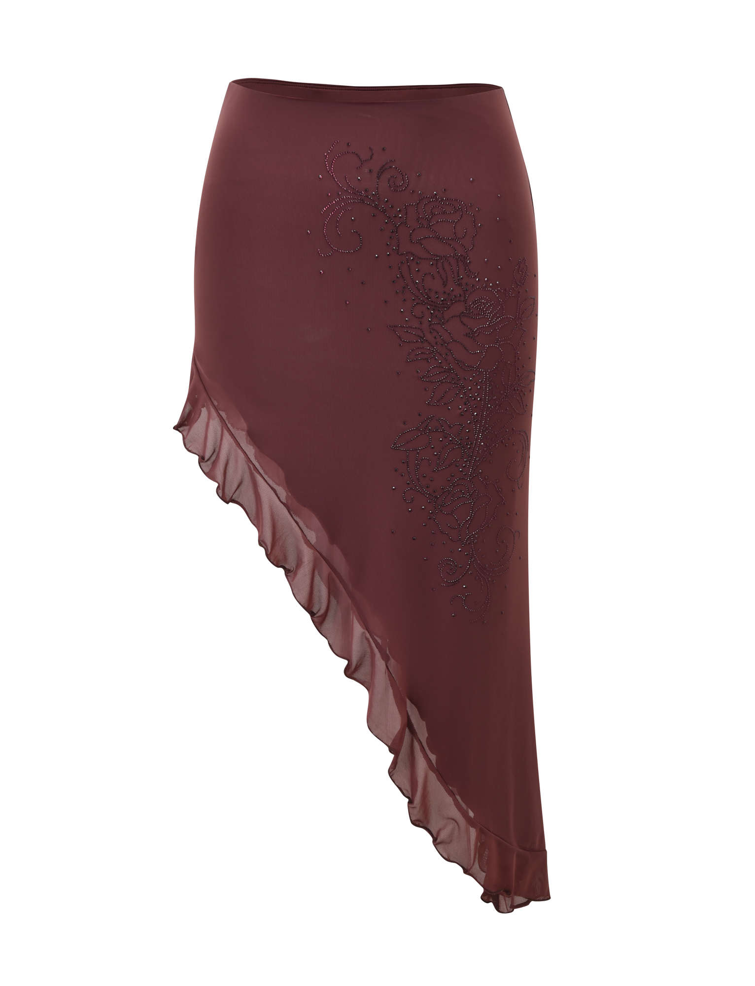 GEORGIE DIAMANTE HI LO SKIRT - CHOCOLATE