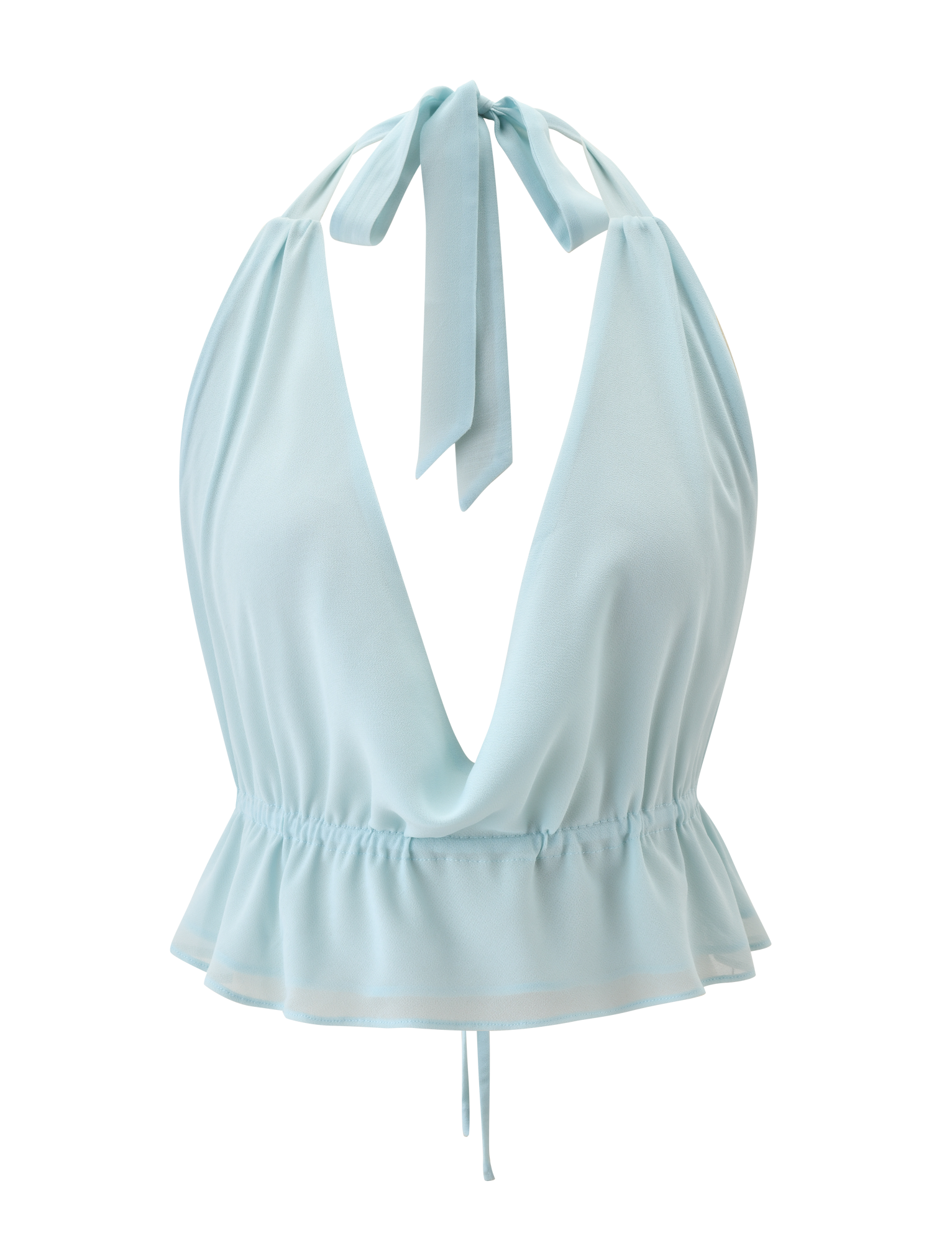 VEDA OPEN BACK COWL TOP - SEAFOAM