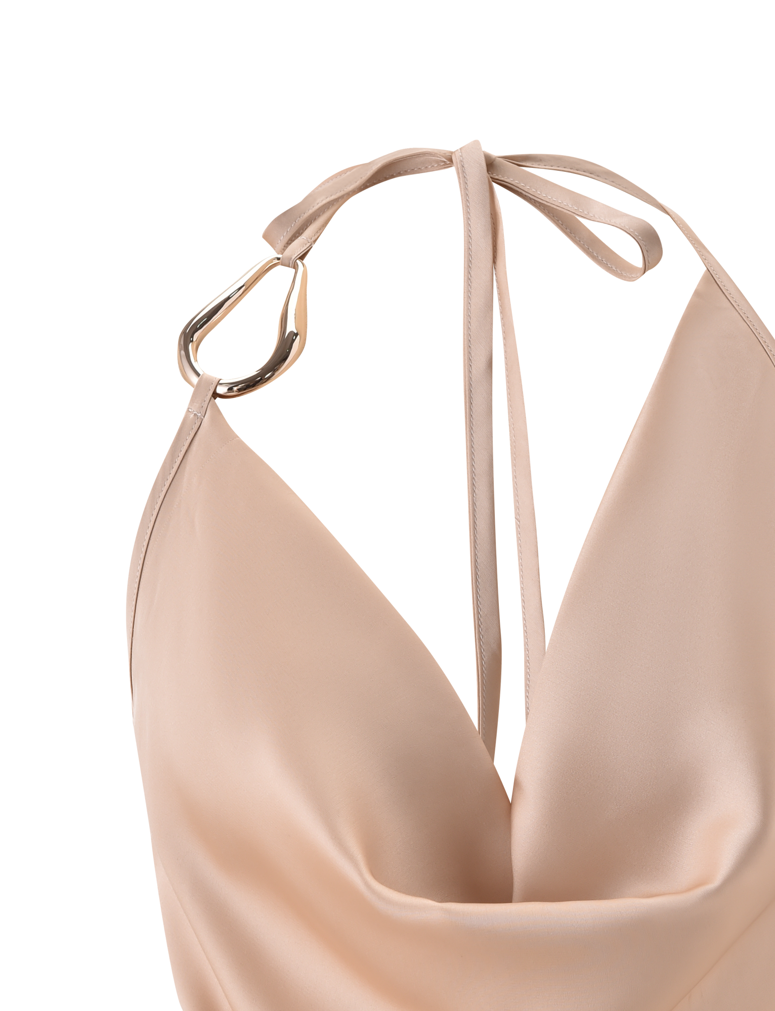CYRENE SATIN COWL TOP - GOLD