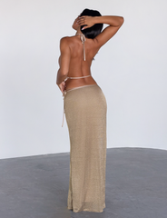 CYRENE SATIN COWL TOP - GOLD