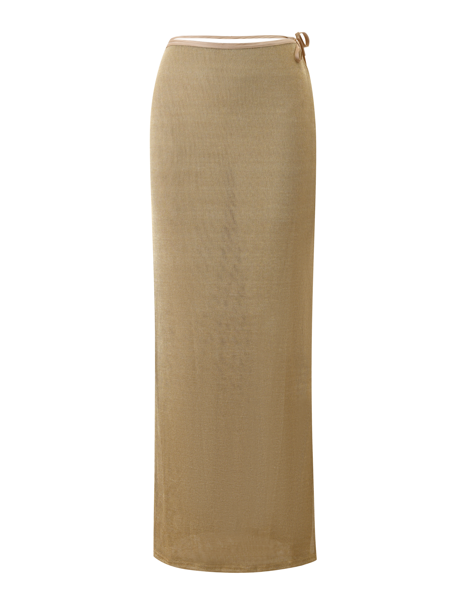 CYRENE TIE MAXI SKIRT - GOLD