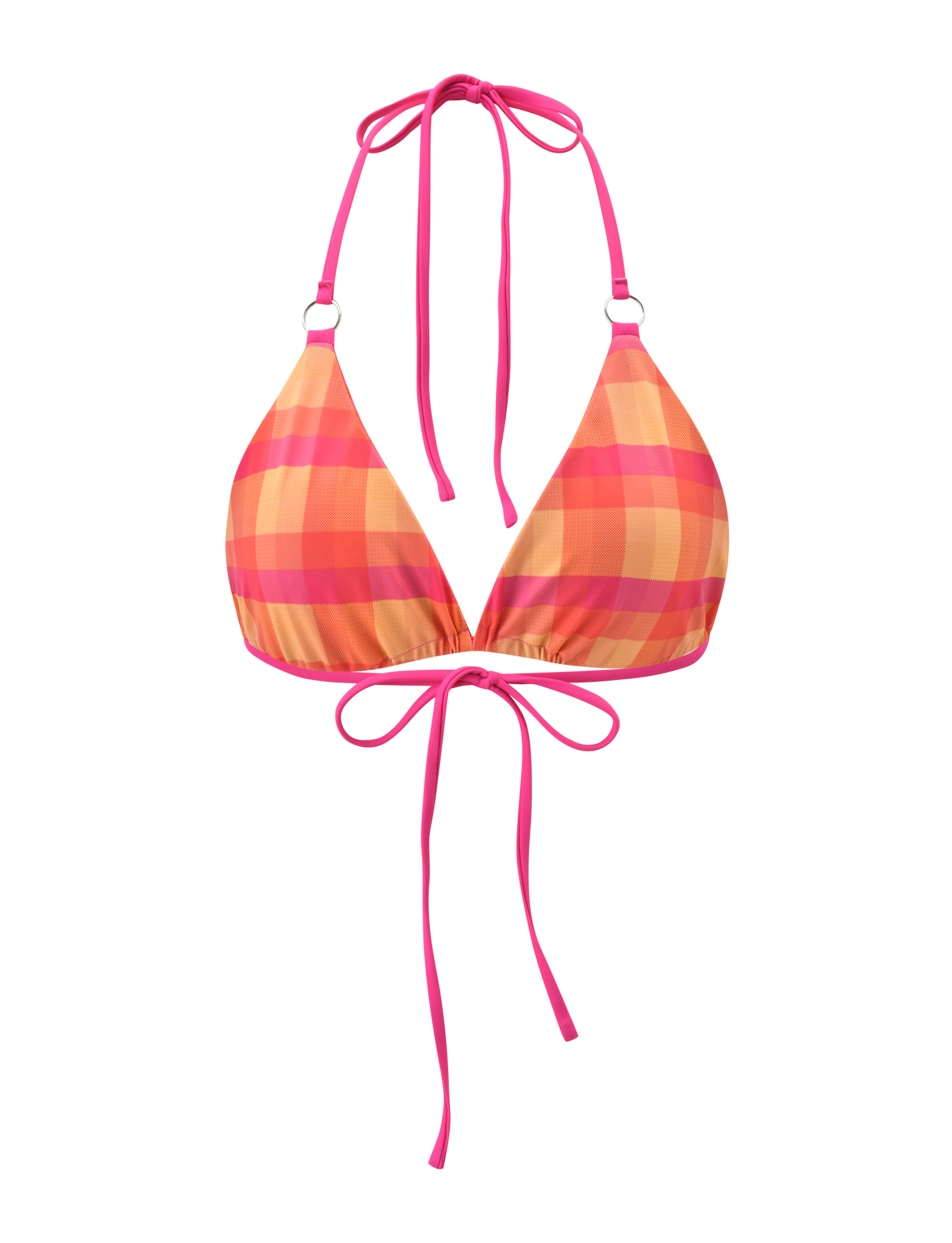 AYANNA REVERSIBLE BIKINI TOP - GINGHAM AND RESORT PLAID