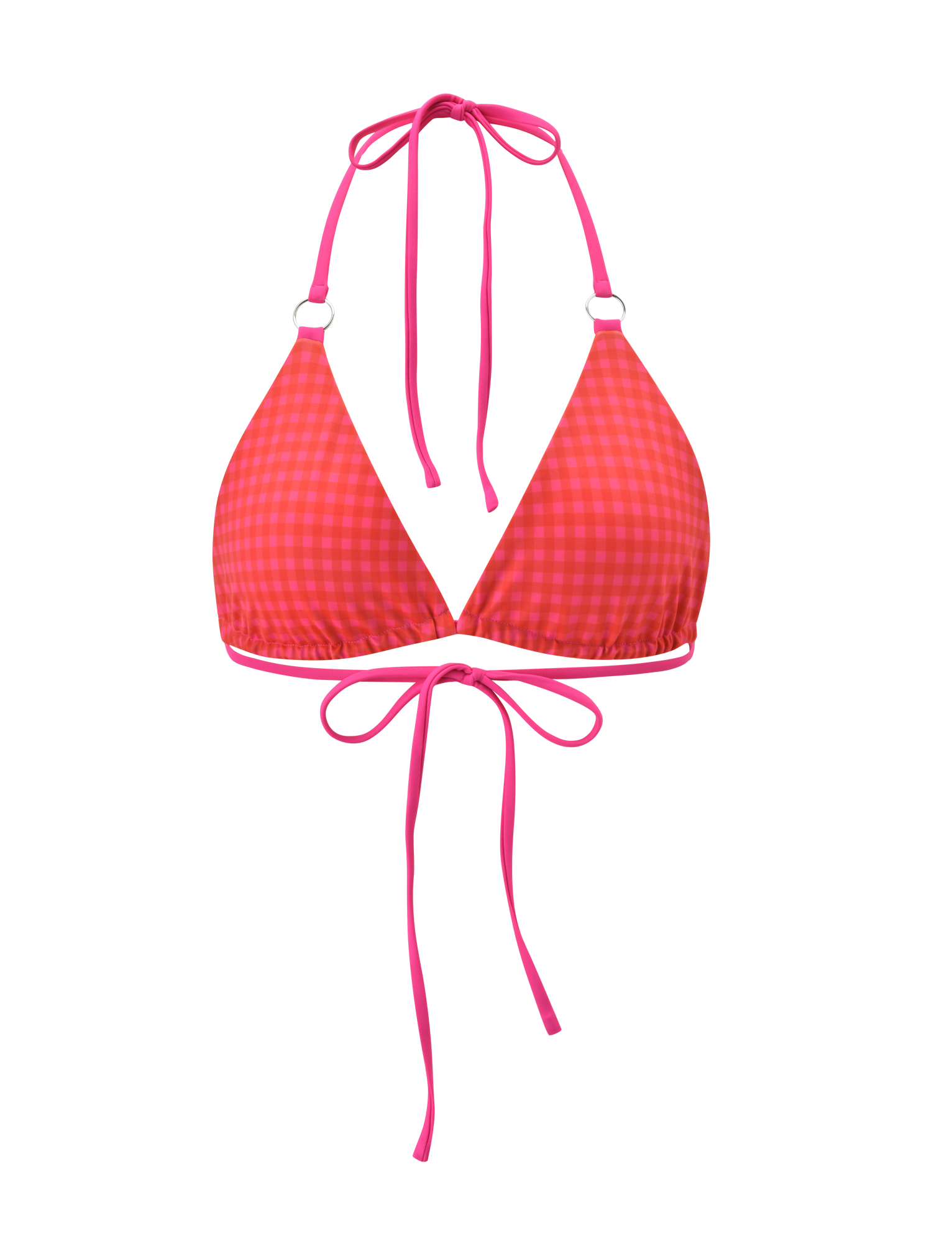 AYANNA REVERSIBLE BIKINI TOP - GINGHAM AND RESORT PLAID