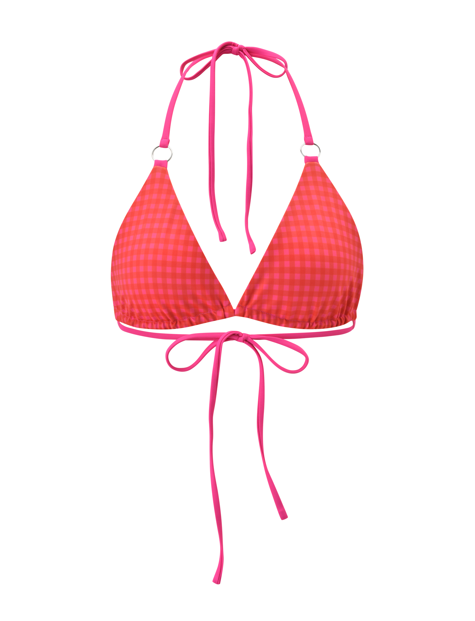 AYANNA REVERSIBLE BIKINI TOP - GINGHAM AND RESORT PLAID