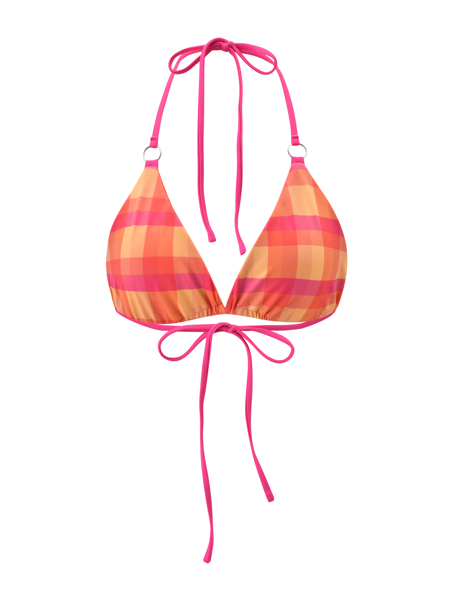 AYANNA REVERSIBLE BIKINI TOP - GINGHAM AND RESORT PLAID