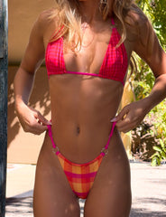 AYANNA REVERSIBLE BIKINI BOTTOM - GINGHAM AND RESORT PLAID
