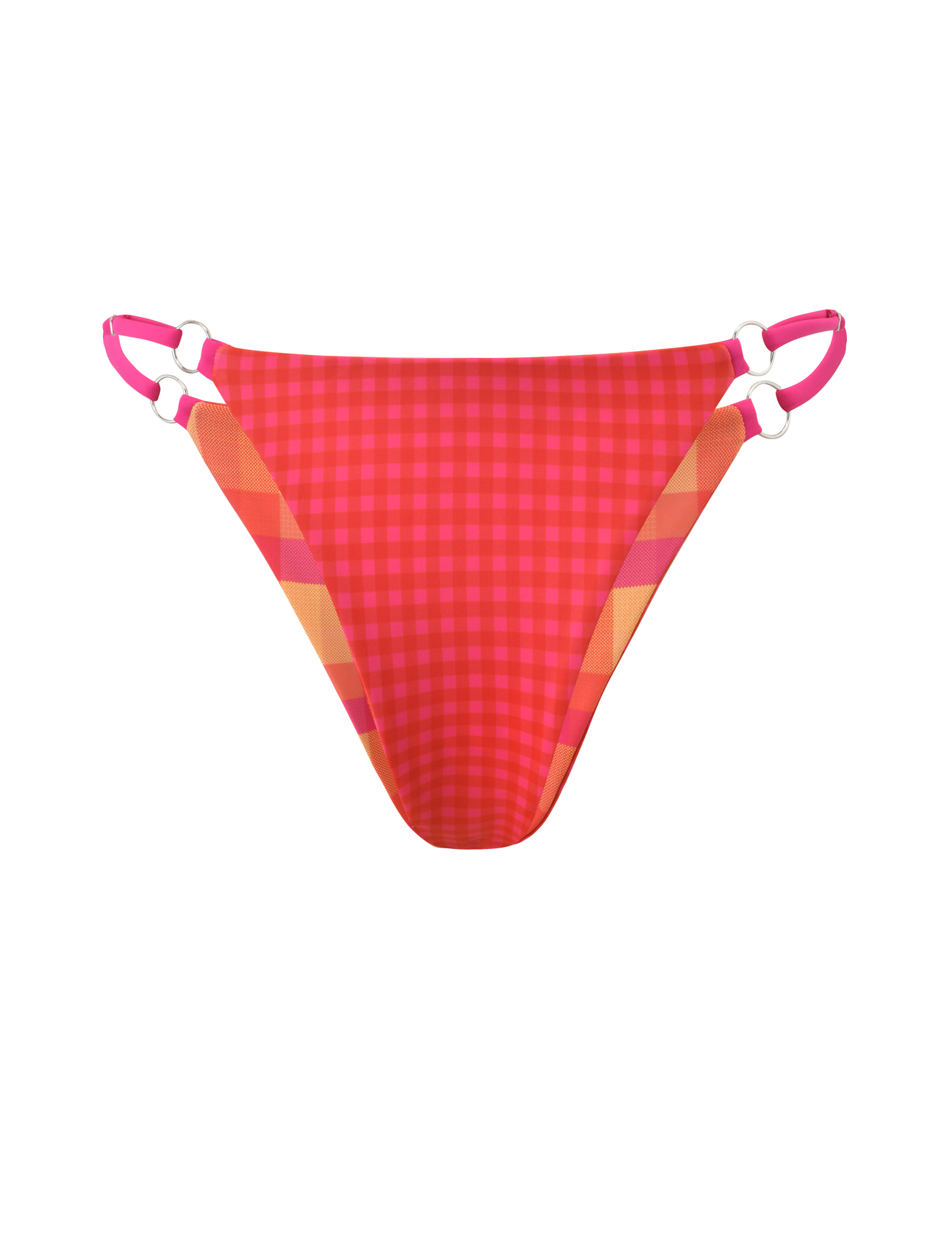 AYANNA REVERSIBLE BIKINI BOTTOM - GINGHAM AND RESORT PLAID