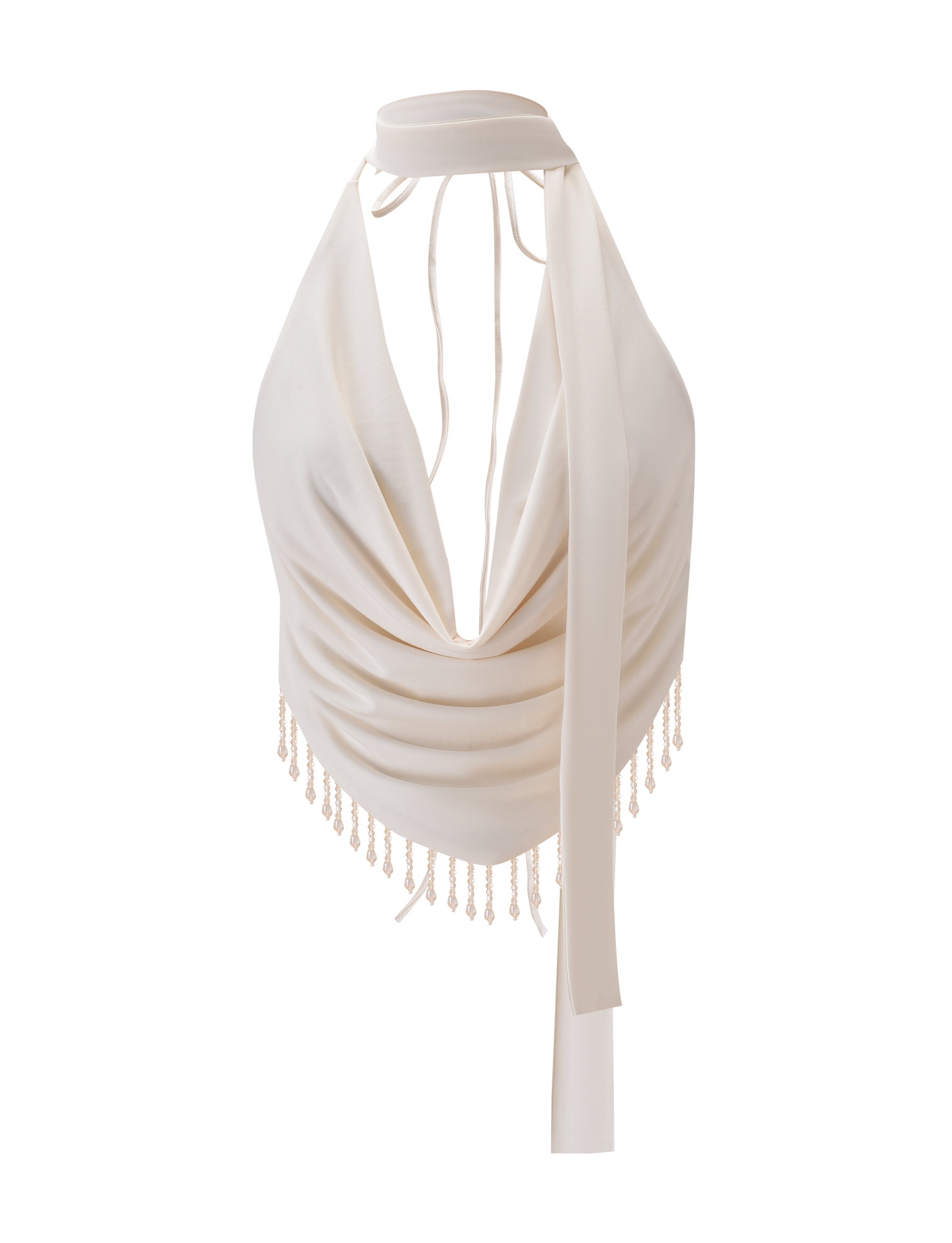 AUBRIELLA TASSLE TOP - CREAM